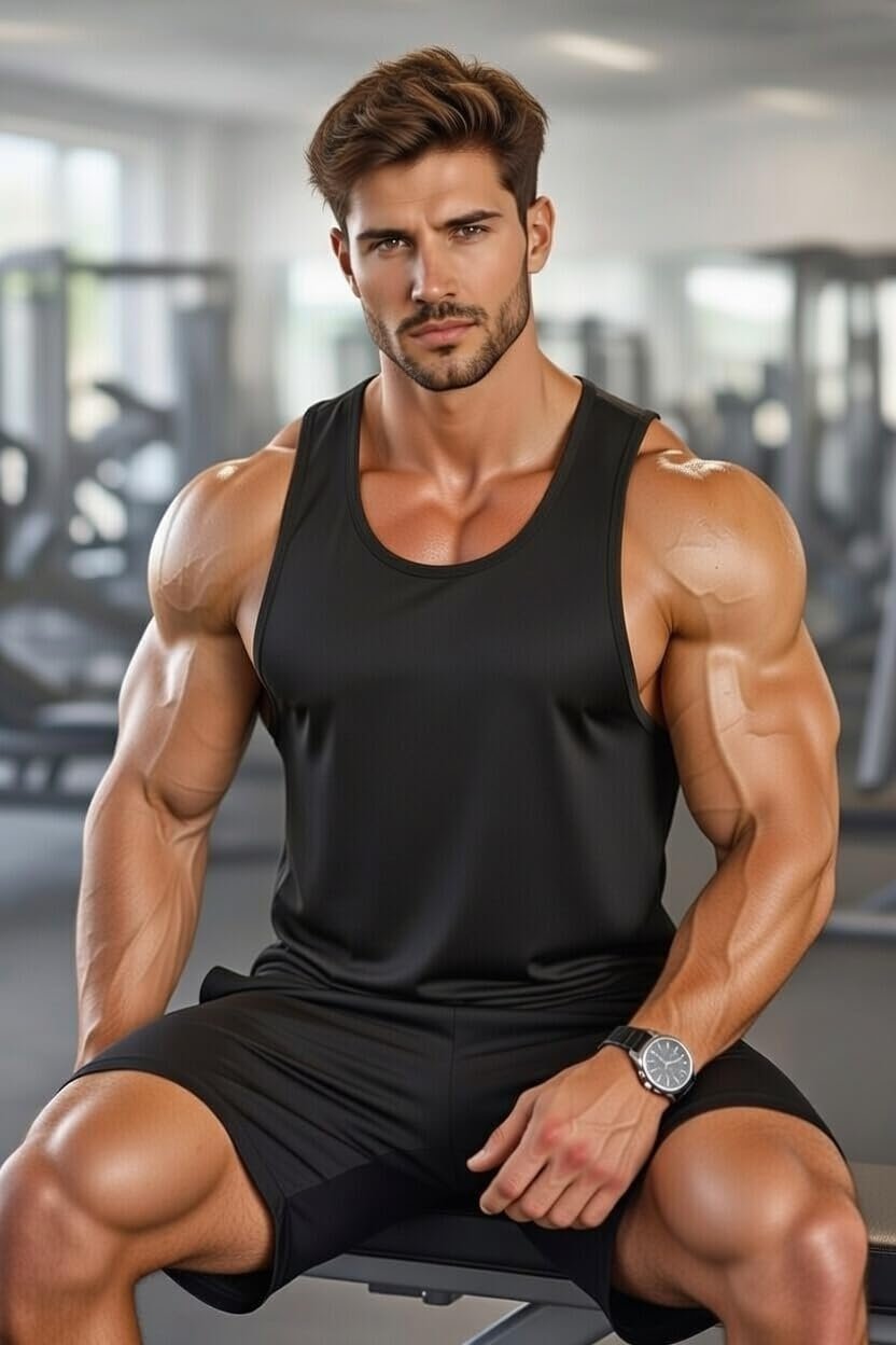 Men's Gym Stringer Tank Top for Bodybuilding | Workout Vest for Muscle Training, Sleeveles (in, Alpha, Black) - Image 3