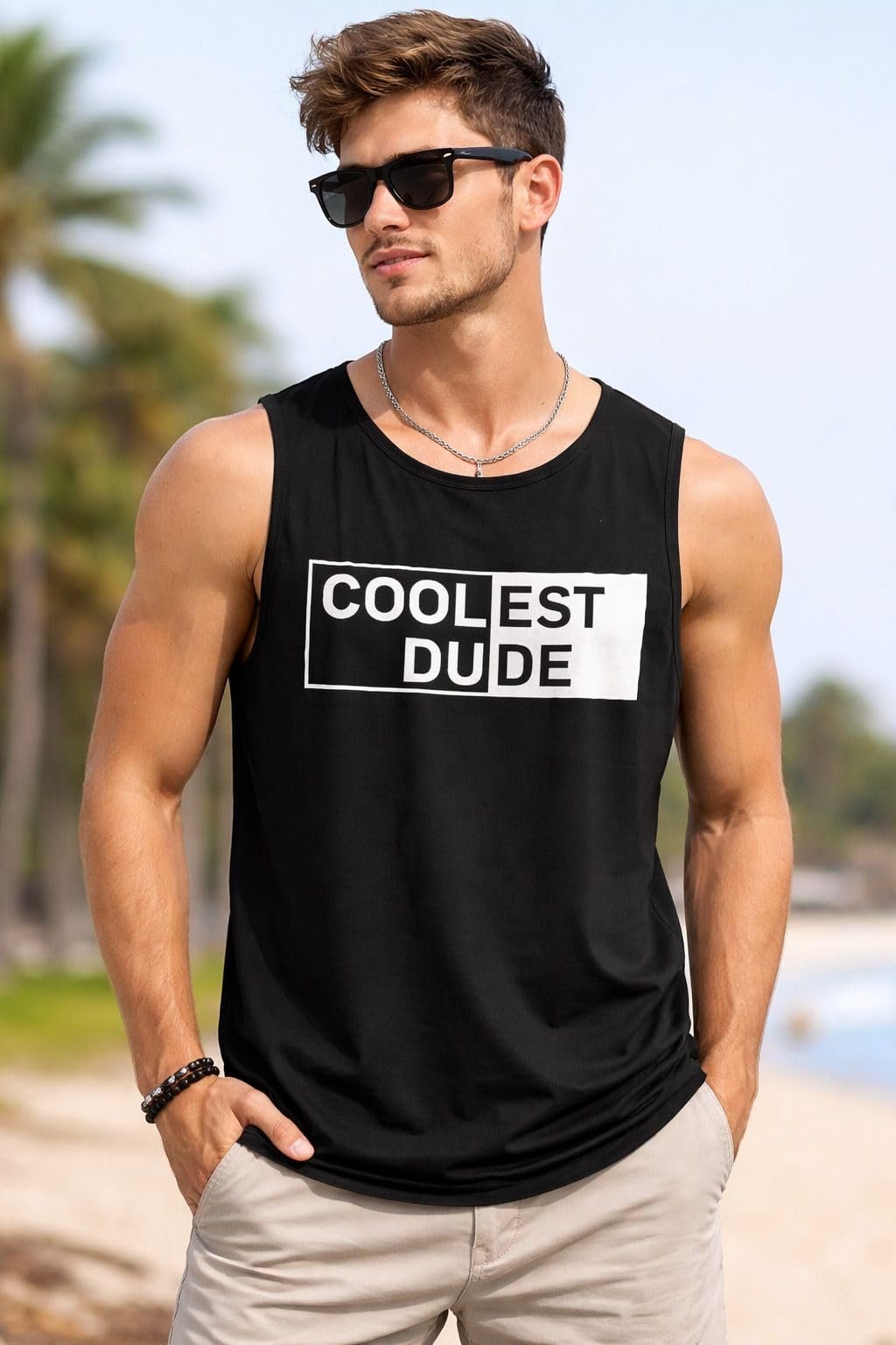 Men Sleeveless Tank Top Athletic Gym Vest Round Neck Inner Fit Cotton Blend Workout Under Wear for Training Fitness Sports Casual Use - Image 4