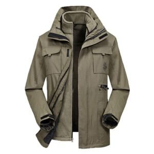 Mens Ski Jacket 3 in 1 with Fleece Liner Waterproof Winter Warm 2XL Khaki|Sporting Goods | Outdoor Sports |Clothing|1 Piece Mens 3-in-1 Ski Jacket