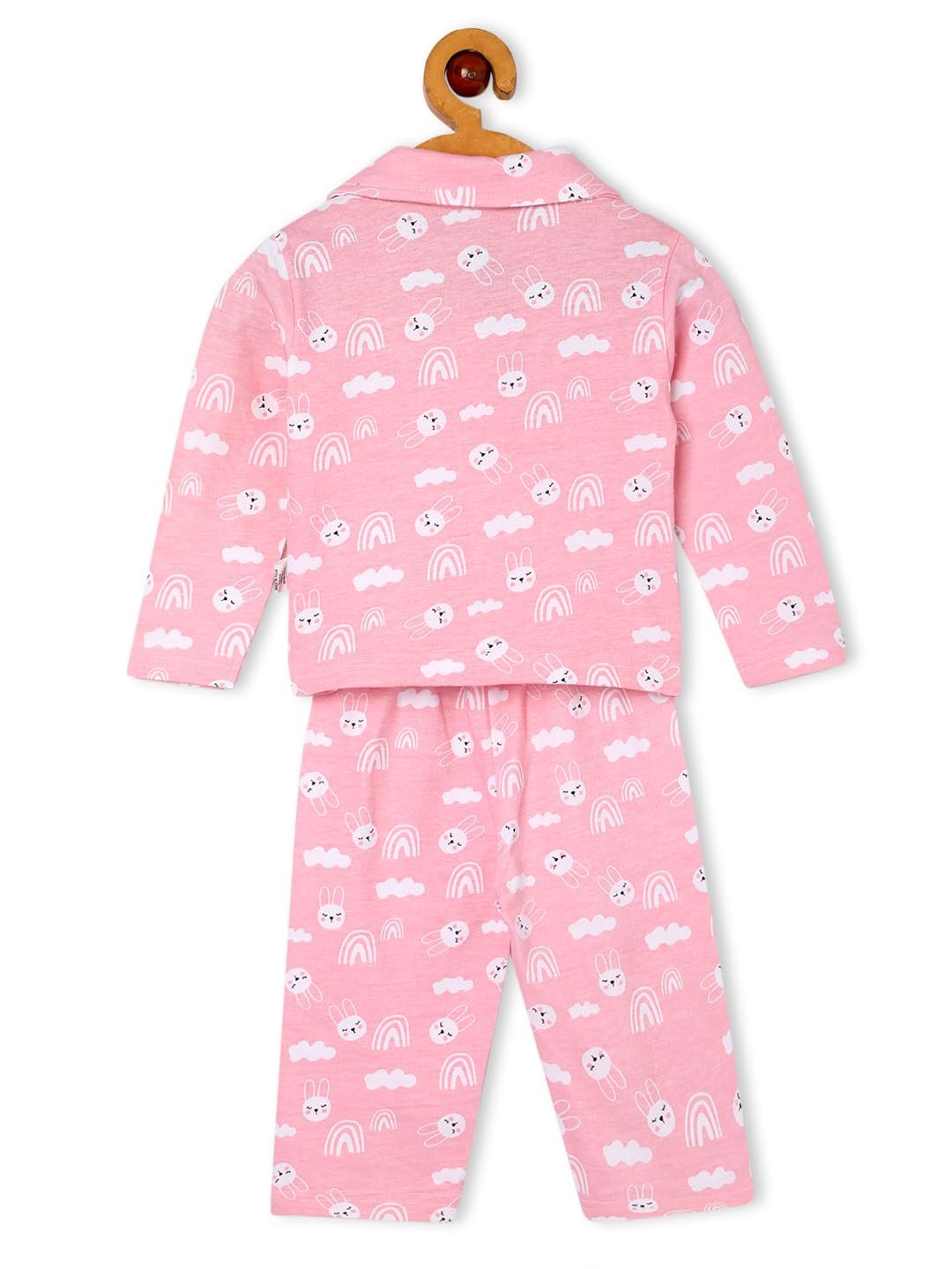 Cotton Night Suit for Kids Boys and Girls | Breathable Night Dress for Kids Boys and Girls | Printed Pajama Set | All-Season Daily Use Sleepwear | Party, Bunny | 4-5Y | Pack of 2 - Image 3