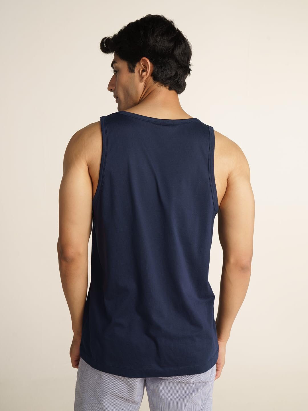 Breeeze Tank Top, Ultra-Lightweight Gym Vests for Men Workout, Anti-Fade Cotton Blend Sando for Man, Relaxed Fit and Airy Sleeveless T Shirts-Midnight Blue - Image 6