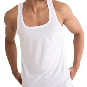 Anti-Bacterial Anti Odour Soft Square Neck Cotton Vest-So White