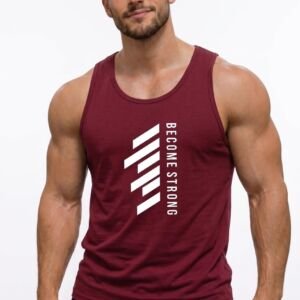 Pack of 2 Tank Tops Sleeveless T-Shirt for Men Gym Wear Vest Printed Stylish Round Neck Running for Sports Workout Fitness & Casual or Beach Wear (in, Alpha, 2XL, Regular, Maroon(Become)&Sky)