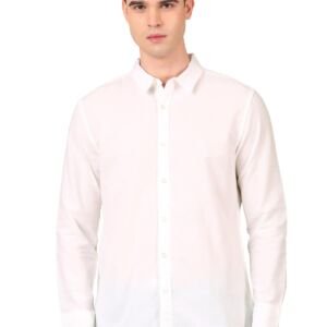 Men's Shirt | Regular Fit Cotton Fabric | Full Sleeve Shirt with Classic Collar | Stylish Formal, Office, Casual & Perfect for Everyday Use - White (Size)