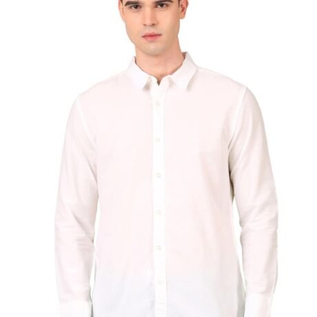 Men's Shirt | Regular Fit Cotton Fabric | Full Sleeve Shirt with Classic Collar | Stylish Formal, Office, Casual & Perfect for Everyday Use - White (Size)