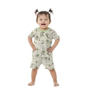 Yath Attire 100% Fine Cotton Co-ord Set for Kids | Premium T-Shirt & Shorts Set | Soft & Breathable Baby & Toddler Wear | Cream with Forest | 6M to 6Y