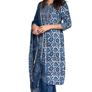 Women's Printed Straight Kurta and Pant with Dupatta Set