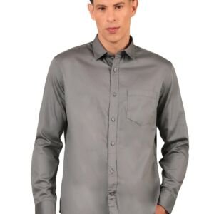 Men's Shirt | Regular Fit Cotton Fabric | Full Sleeve Shirt with Classic Collar | Stylish Formal, Office, Casual & Perfect for Everyday Use - Grey (Size)