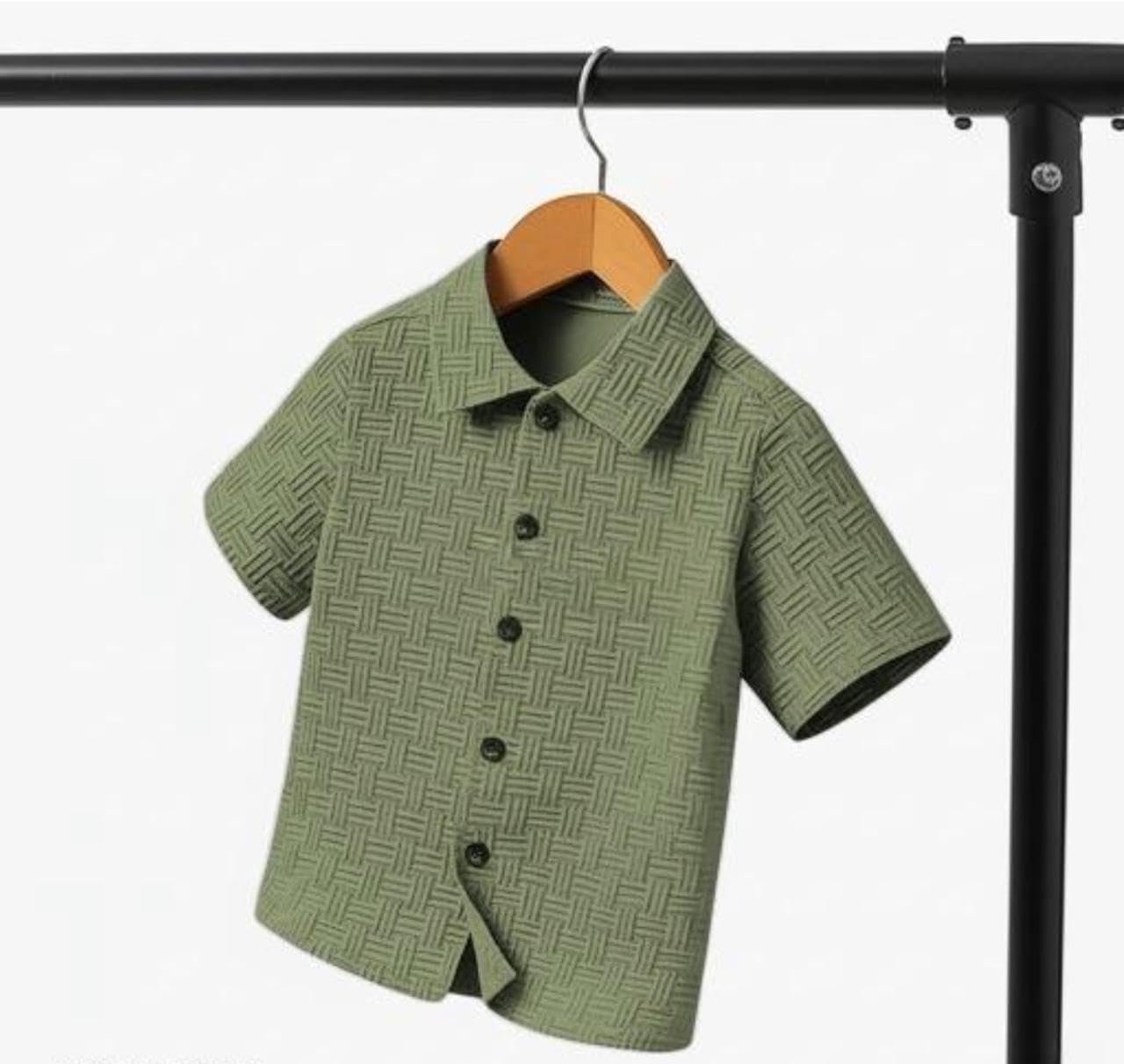 Shirt for Boy | Half Sleeve Club Collar Shirts | Formal and Casual Wear | Stylish Solid Shirt for Boys | Regular Fit Buttoned Shirts (BOY, Mehndi, 4 Year -5 Year) - Image 2
