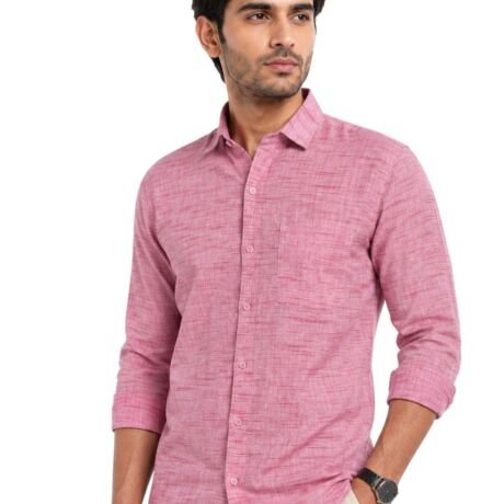 Buy Cotton Men's Full Shirt (in, Numeric, 44, Pink)