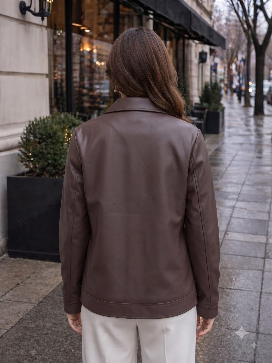 Women's Long Brown Trench Jacket – Waterproof Double-Breasted Overcoat - Image 2