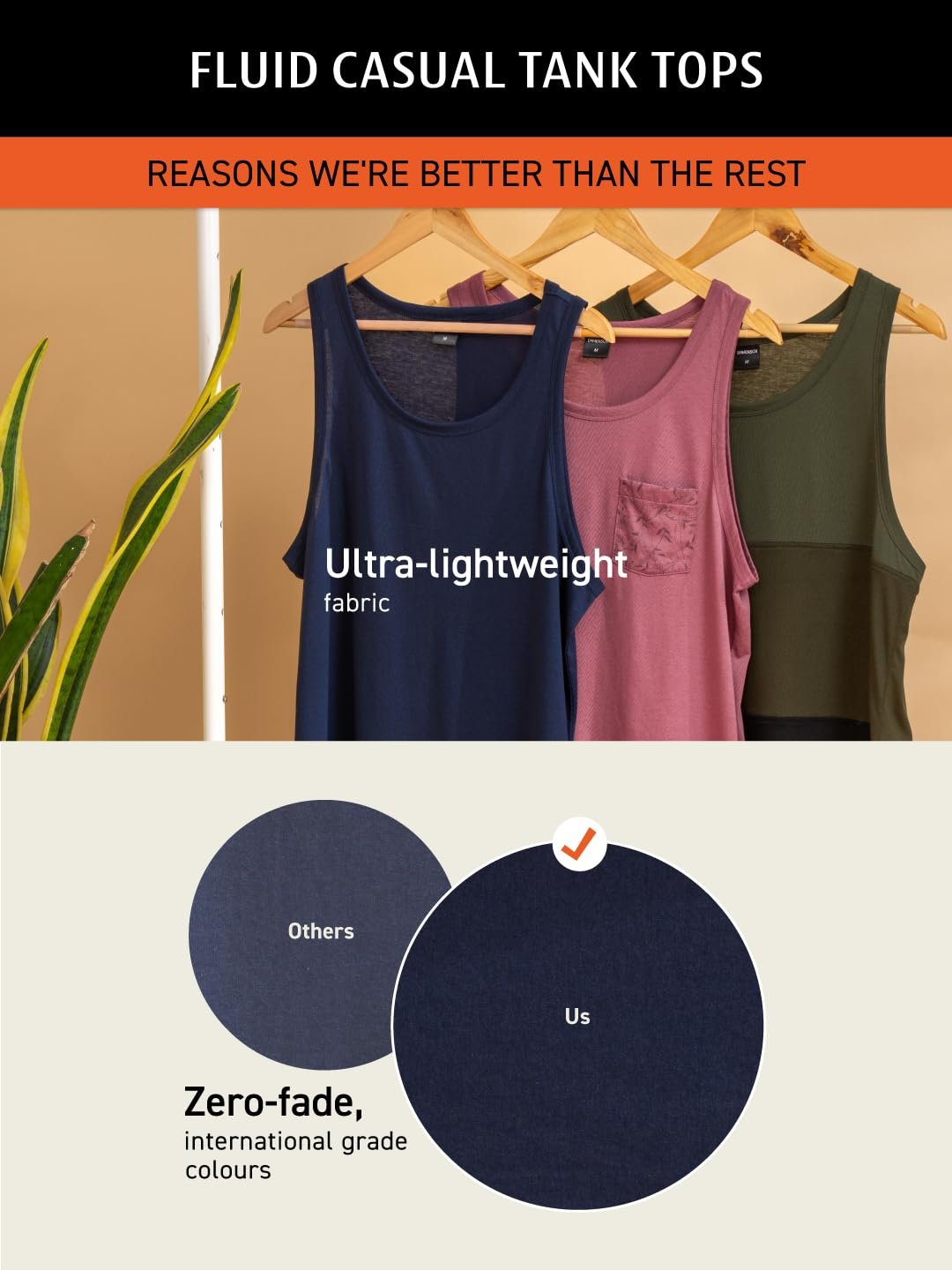 Breeeze Tank Top, Ultra-Lightweight Gym Vests for Men Workout, Anti-Fade Cotton Blend Sando for Man, Relaxed Fit and Airy Sleeveless T Shirts-Sunset Maroon - Image 3