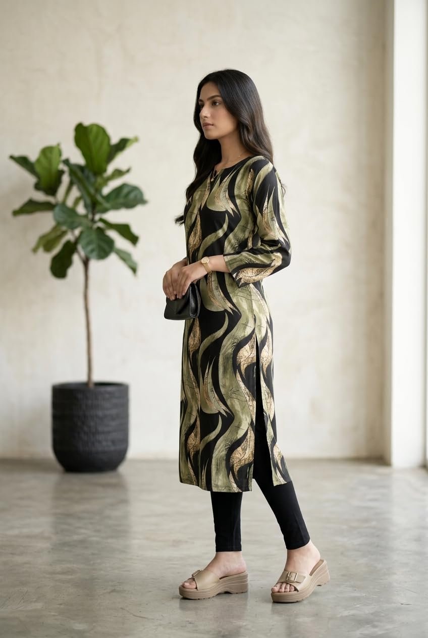 Women's Printed Long Kurti Combo Set of 2, Cotton Kurti Multicolour - Image 6
