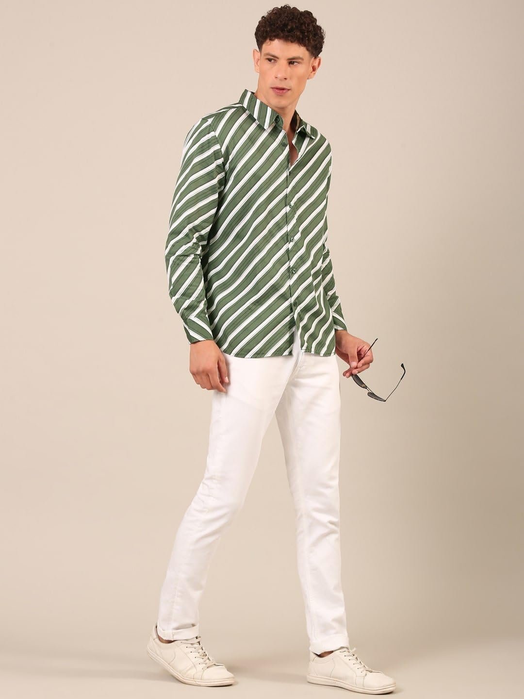 Men's Shirt | Regular Fit Cotton Fabric | Full Sleeve Shirt with Classic Collar | Stylish Formal, Office, Casual & Perfect for Everyday Use - Green (Size) - Image 4