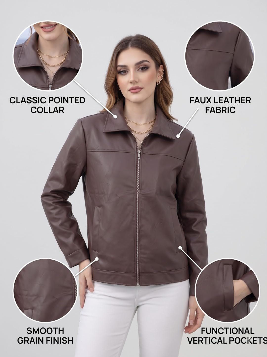 Women's Long Brown Trench Jacket – Waterproof Double-Breasted Overcoat - Image 7