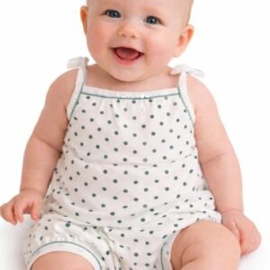New Born Baby Suit, White with Polka Dots, Sleeveless Top and Shorts Set, Multicolour. 100% Cotton Baby Boys Girls Unisex/Summer Suit Infant Clothes First Gift for New Born Baby