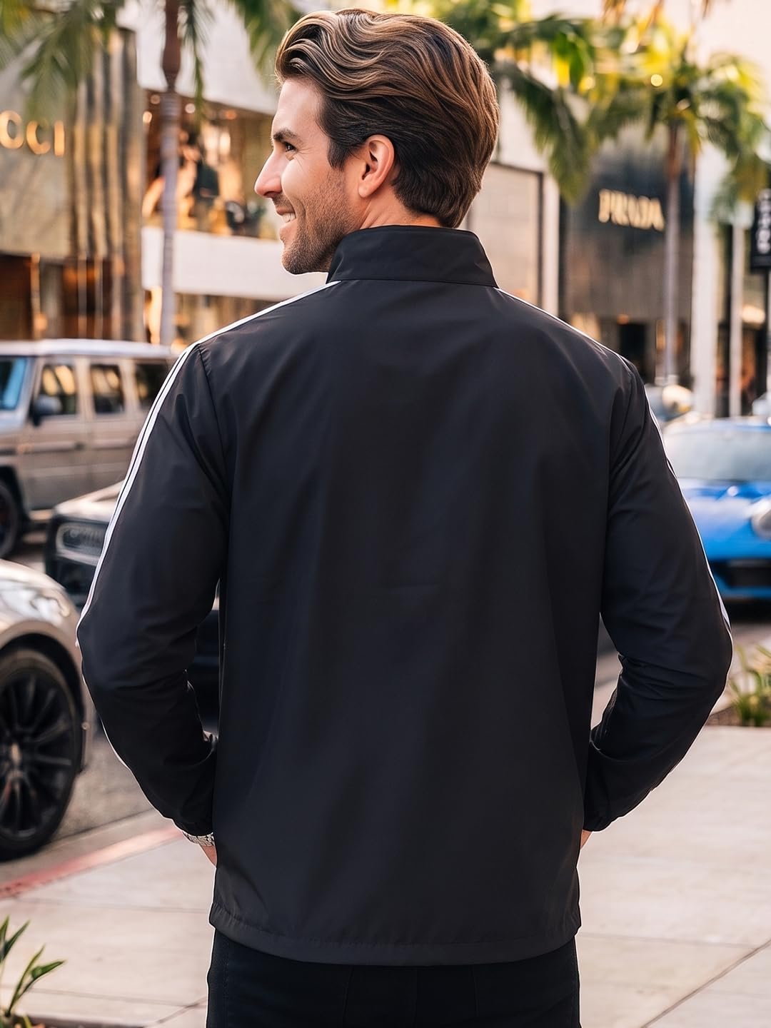 Men Lightweight Windcheater Zipper Jacket - Image 2