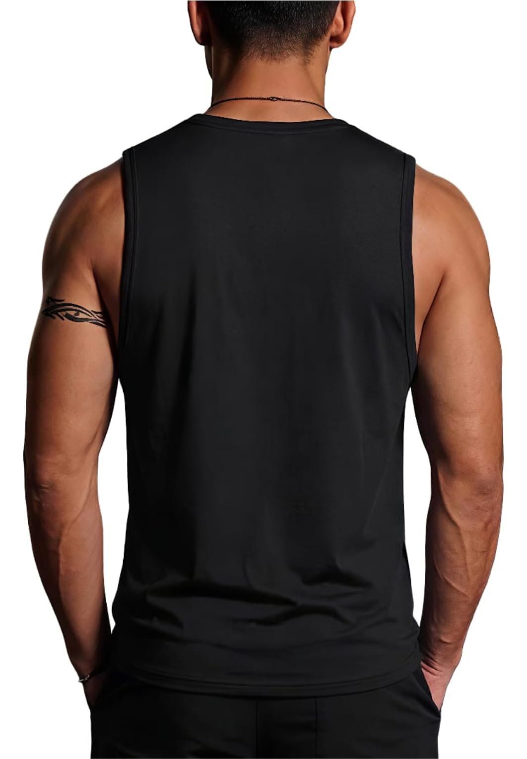 Men's 100% Polyster Sleeveless Round Neck Regular Fit Vest | Baniyan for Men | Vest for Men (in, Alpha, 11 Black) - Image 2