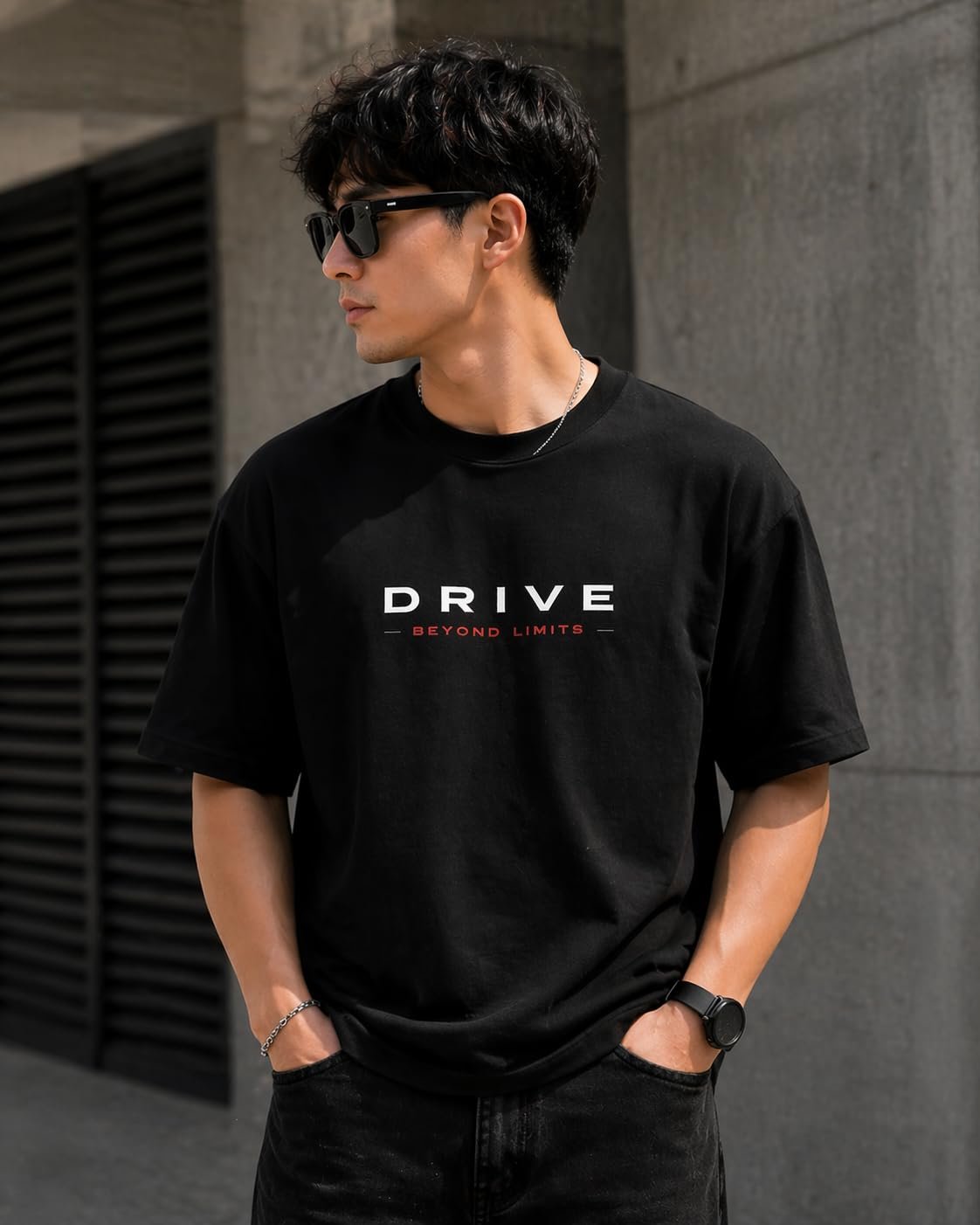 Men’s Graphic Printed T-Shirt | Luxury Sports Car Back Print | Drive Beyond Limits Design | 180 GSM Premium Cotton | Drop Shoulder Regular Fit Casual Streetwear Tee for Men (IN, Alpha, Regular)