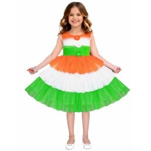 Tranga Republic Day & Independence Day Three Colour Short Frock (in, Age, 12 Months, 18 Months, Baby Girls, Tiranga)