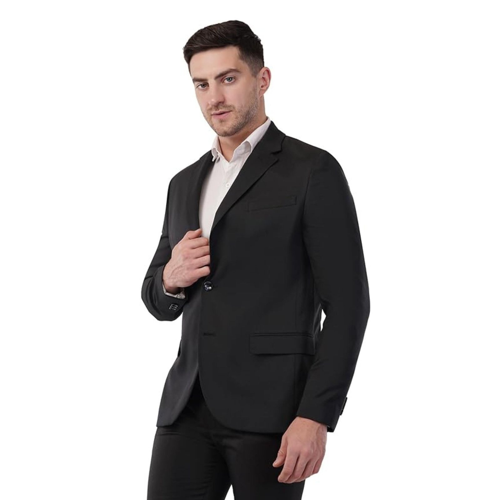 Men's Stylish Slim Fit Blazer Jacket for Wedding Party Corporate Meetings Office & Formal Events (Black-44)