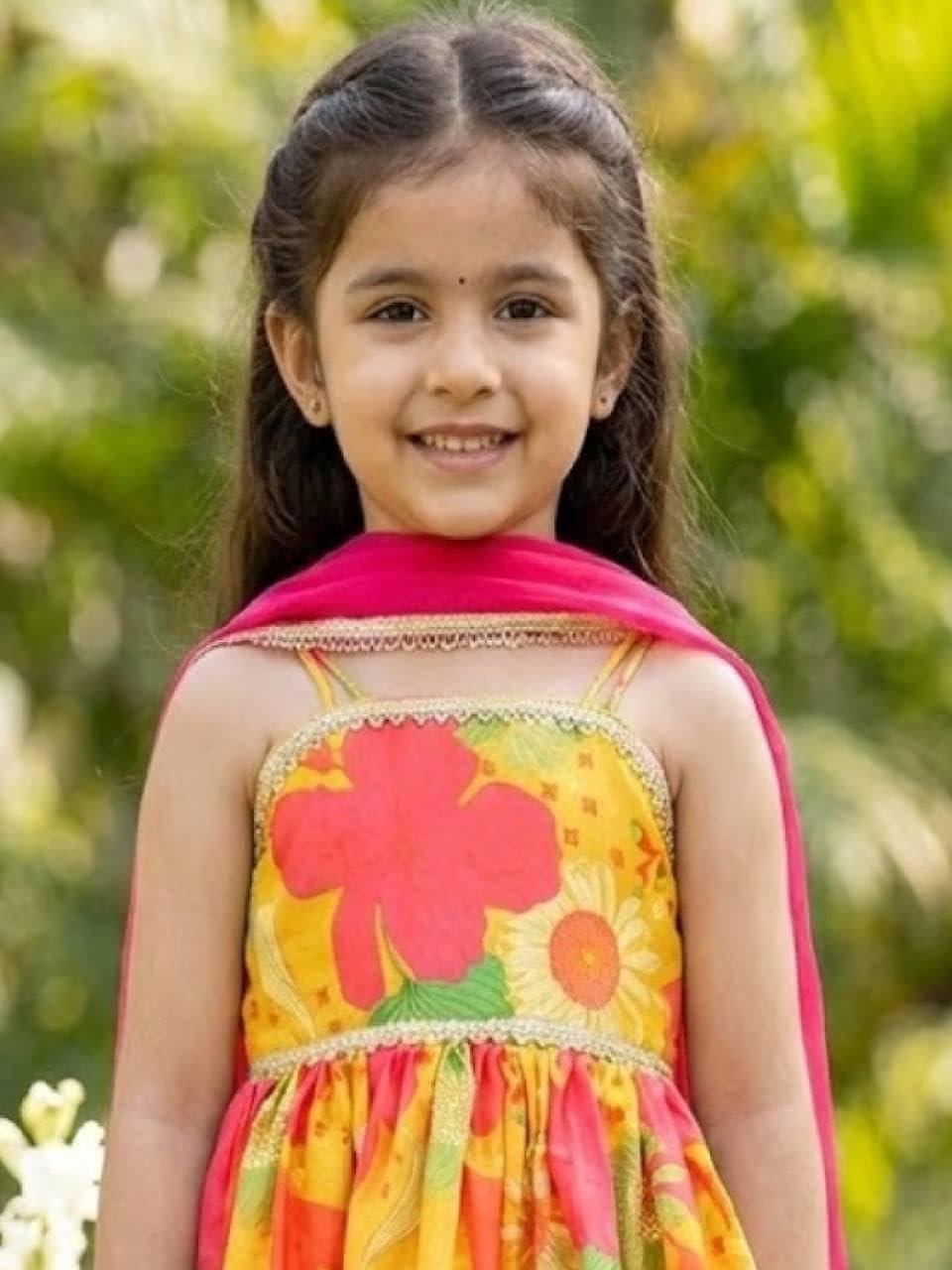 Jetiva Clothing Girls Heavy Rayon with digital Print Digital Print Kids Top&Bottom with Net dupatta set for girls (multi, 3-4 years) - Image 3