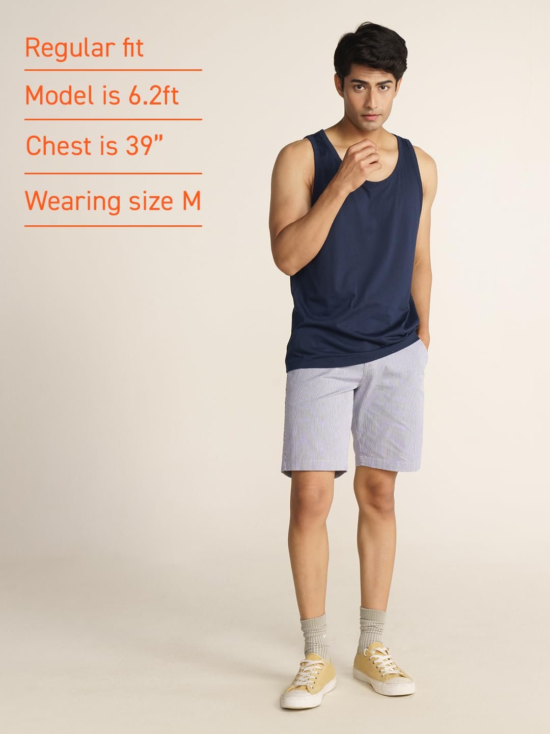 Breeeze Tank Top, Ultra-Lightweight Gym Vests for Men Workout, Anti-Fade Cotton Blend Sando for Man, Relaxed Fit and Airy Sleeveless T Shirts-Midnight Blue - Image 7