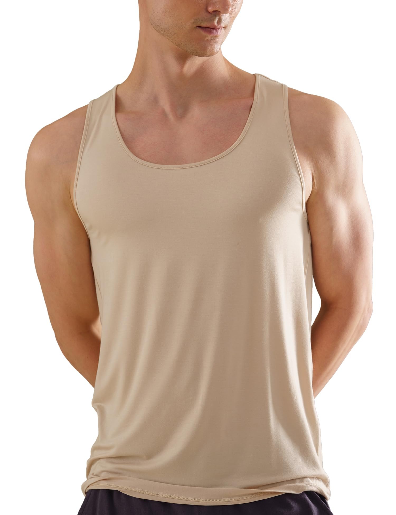 Neo-Skin Round Neck Anti-Bacterial Bamboo Vest-Shifting Sand
