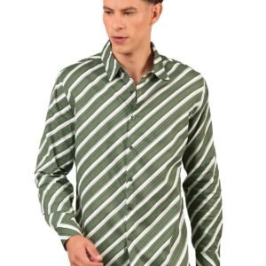 Men's Shirt | Regular Fit Cotton Fabric | Full Sleeve Shirt with Classic Collar | Stylish Formal, Office, Casual & Perfect for Everyday Use - Green (Size)