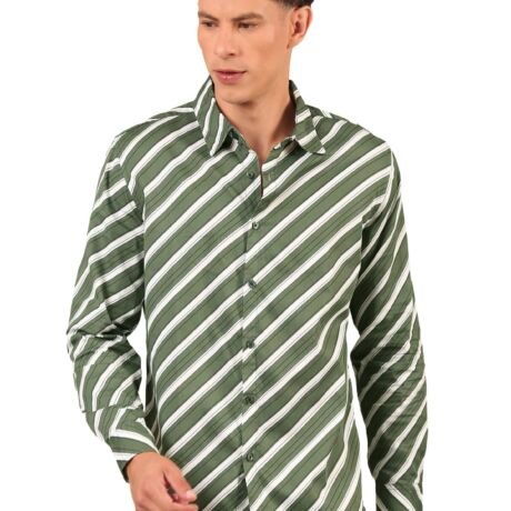 Men's Shirt | Regular Fit Cotton Fabric | Full Sleeve Shirt with Classic Collar | Stylish Formal, Office, Casual & Perfect for Everyday Use - Green (Size)