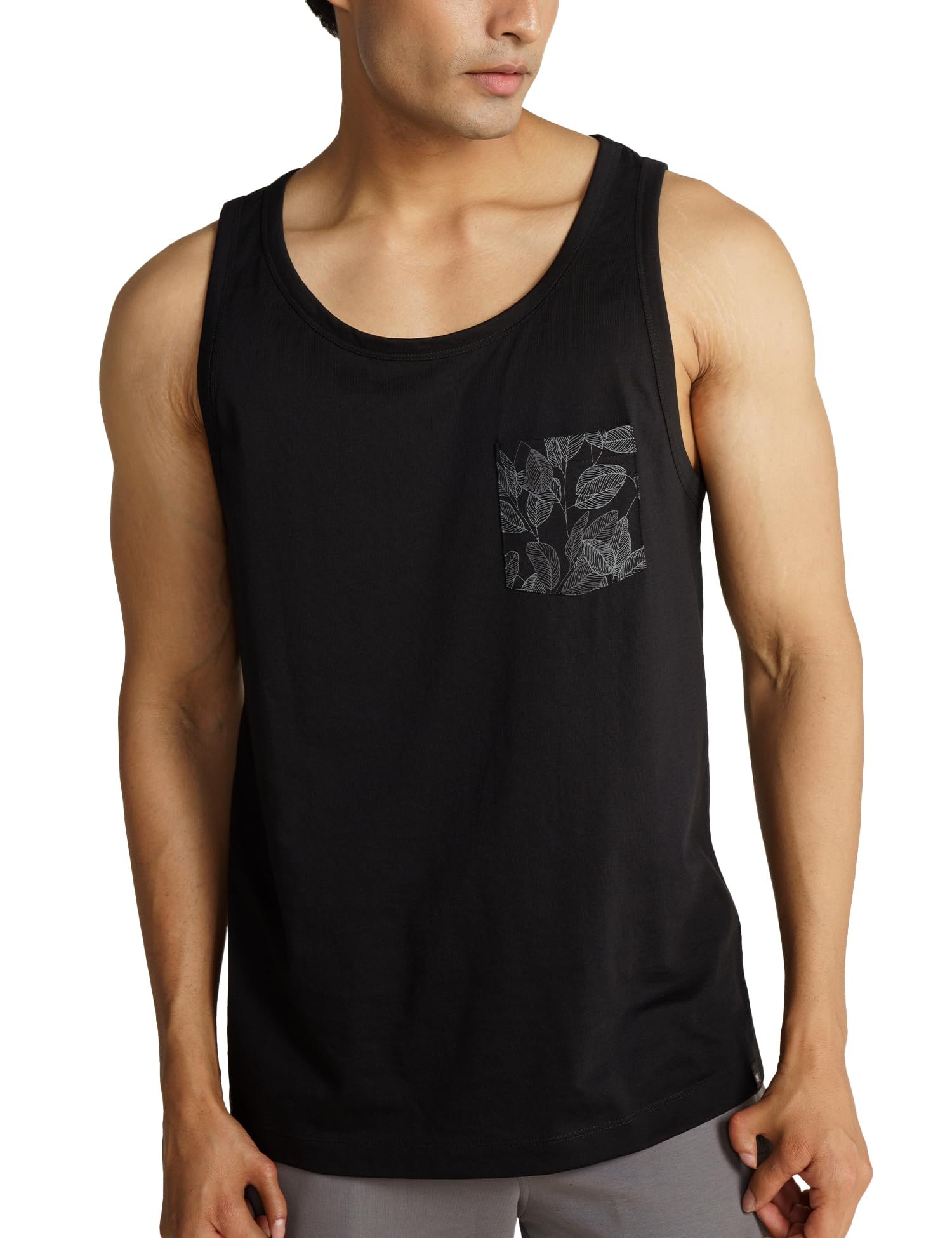 Breeeze Tank Top, Ultra-Lightweight Gym Vests for Men Workout, Anti-Fade Cotton Blend Sando for Man, Relaxed Fit and Airy Sleeveless T Shirts-Jet Black