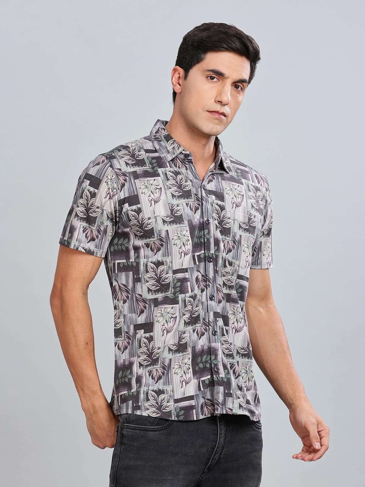 Trendy Regular Fit Printed Half Sleeve Shirt for Men Green5 Small - Image 5