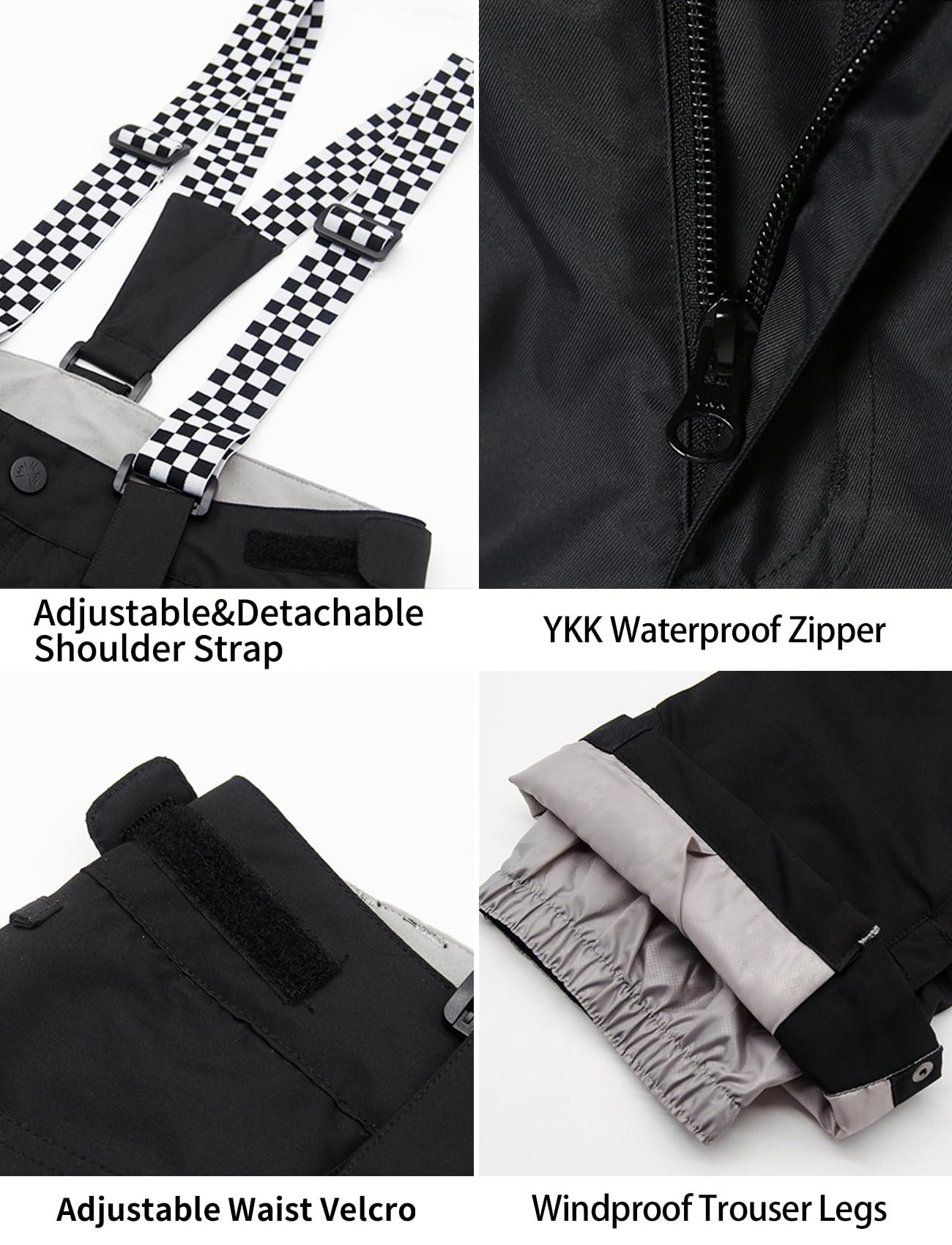 Women's Ski Jacket and Pants Waterproof Snowsuit Windproof Snowboard Jacket Coat Insulated, Color Spot Black, Small - Image 5
