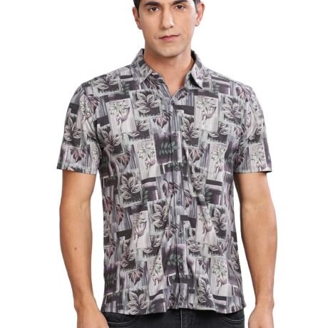 Trendy Regular Fit Printed Half Sleeve Shirt for Men Green5 Small