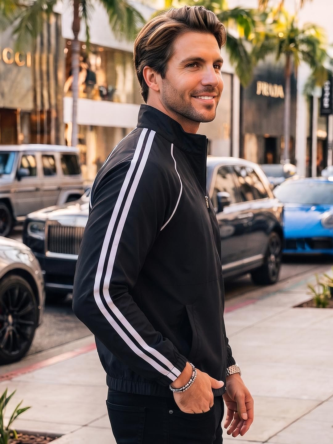 Men Lightweight Windcheater Zipper Jacket - Image 3