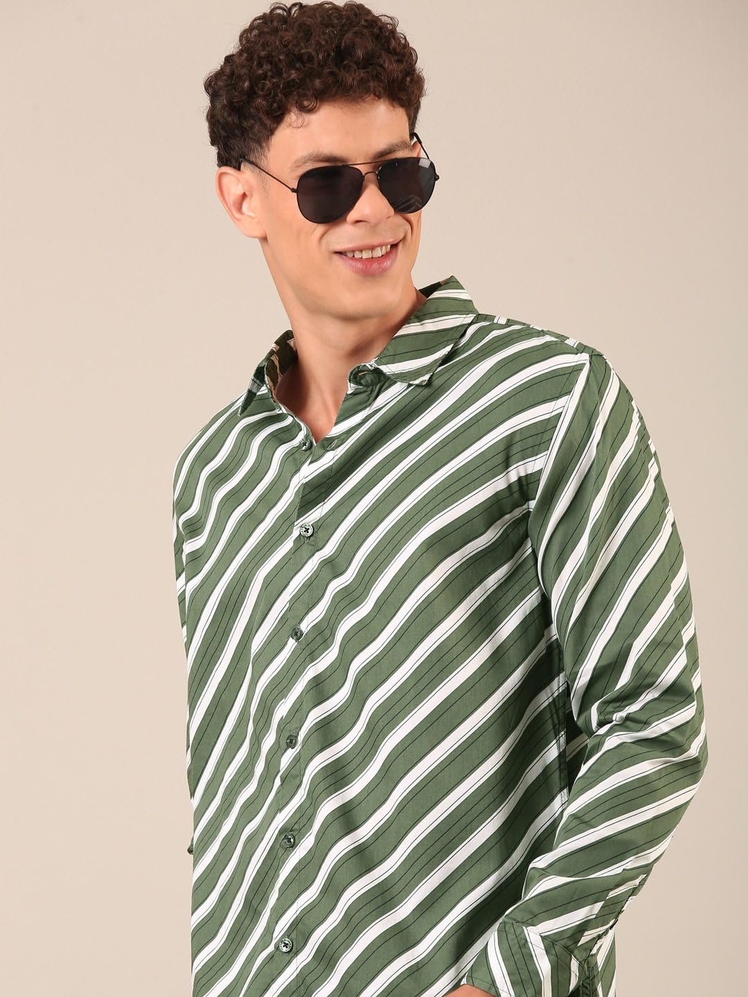Men's Shirt | Regular Fit Cotton Fabric | Full Sleeve Shirt with Classic Collar | Stylish Formal, Office, Casual & Perfect for Everyday Use - Green (Size) - Image 3