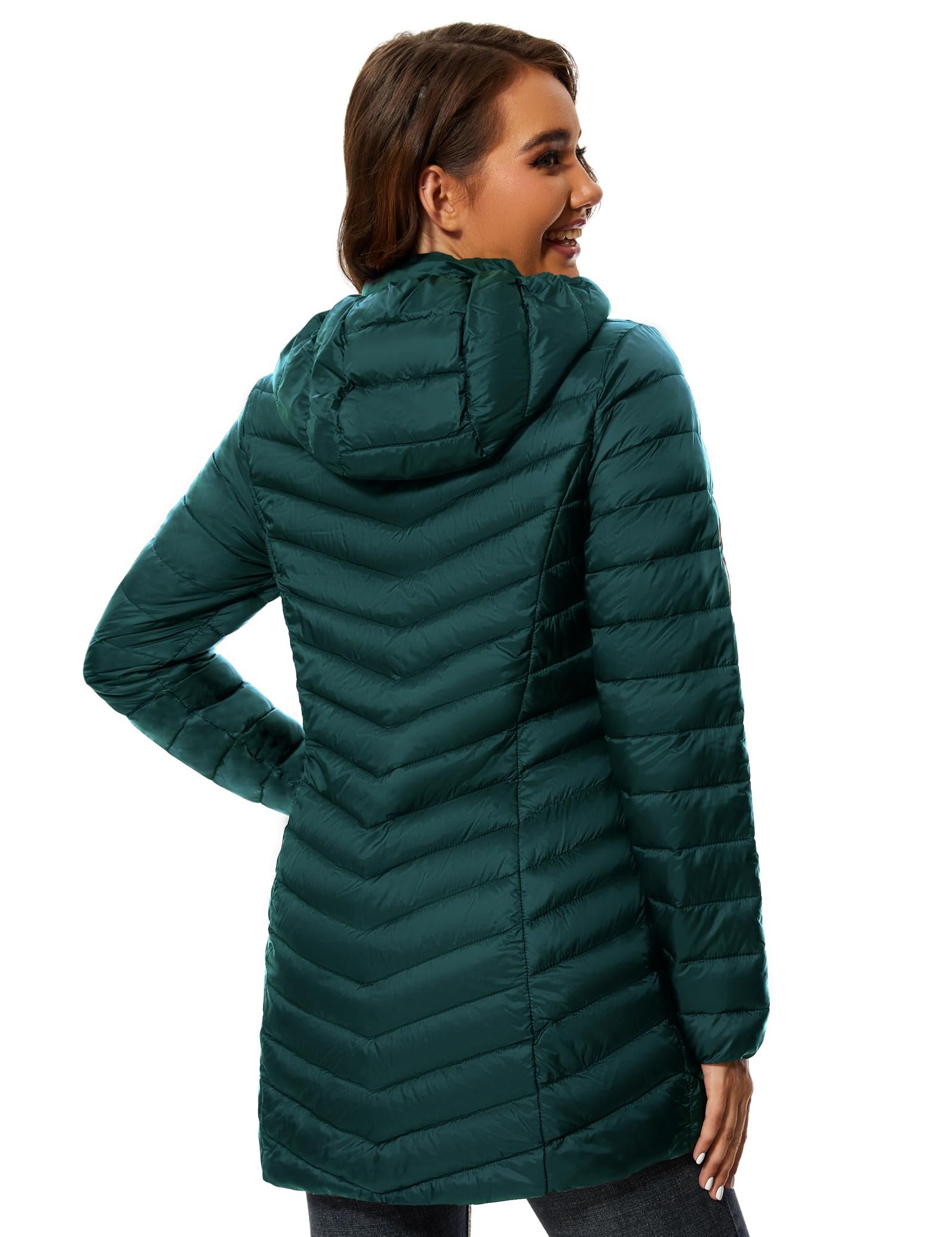 Women's Hooded Lightweight Packable Puffer Jacket - Image 3