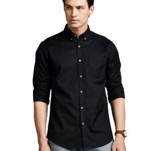Men's Stylish Solid All Day Fresh Buttondown Casual Shirt - Regular Fit|Plain|Full Sleeve|Cotton Semi Formal Wear (Available in Plus Size & Combo Pack, Black)