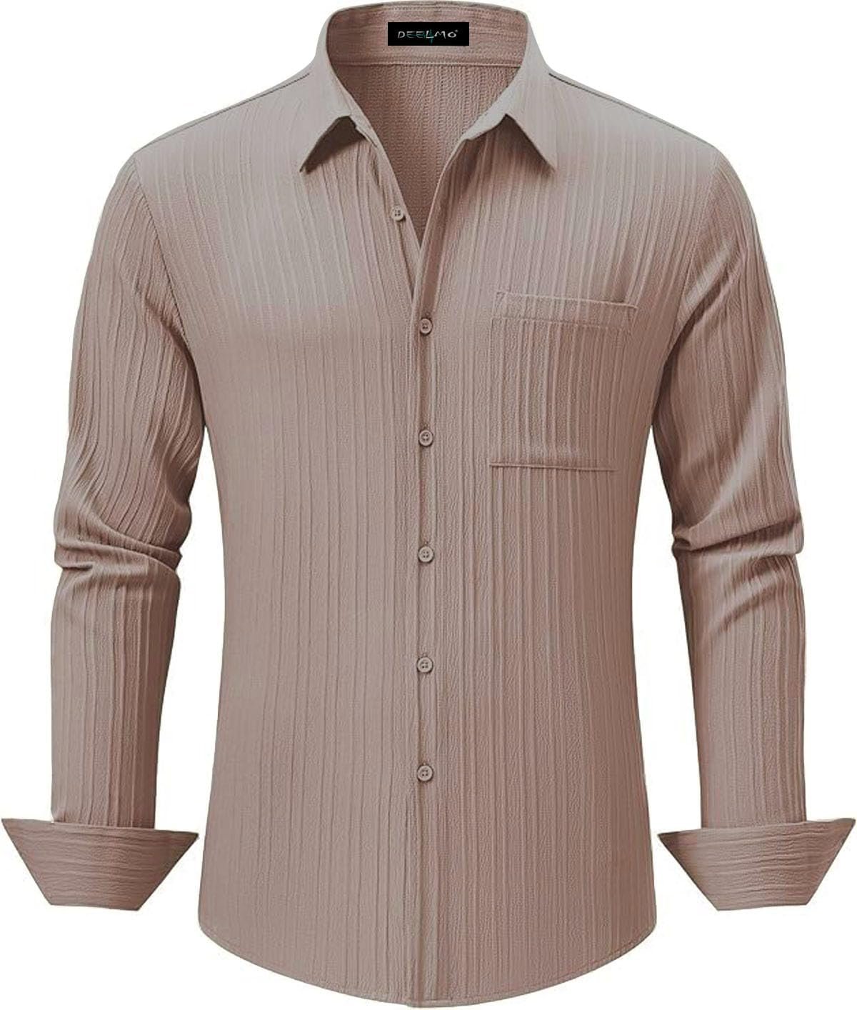 Men's Regular Fit Solid Pattern Polyester Blend Shirt with Collared Neck Long Sleeve and Standard Length | Shirt for Man - Image 6