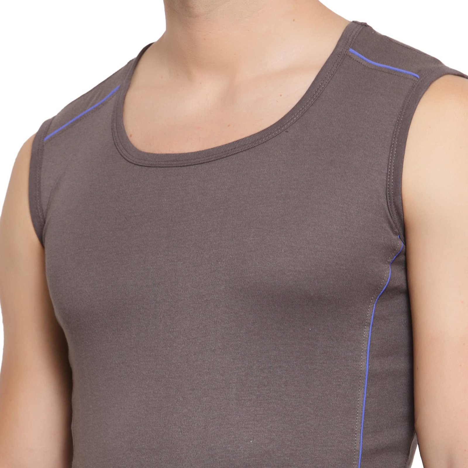 Men's Super Soft Cotton Round Neck Vest (Pack of 2) | Red & Charcoal - Image 4