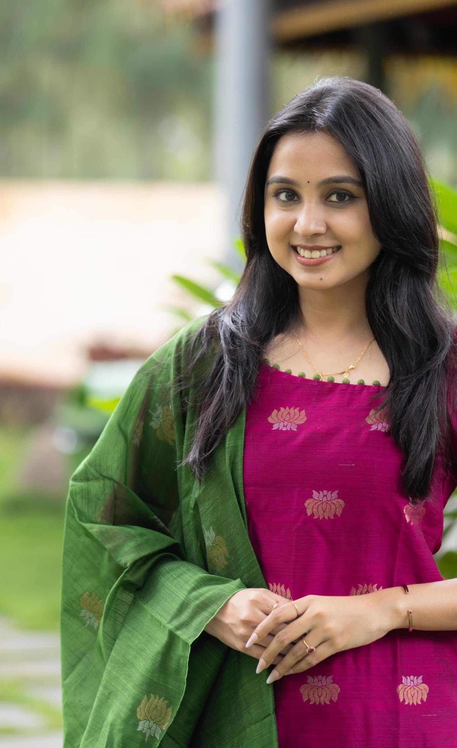 Women's Beautiful Kanchi Cotton Salwar Suit And Zari With Zalar Work kurti Set with Round Neck,Short Sleeve Traditional Kurti set For Any Occasion (IN, Alpha, 2XL, Regular, WOMEN, RANI PINK) - Image 5