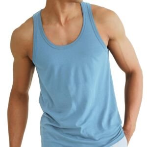 Anti-Bacterial Anti Odour Soft Cotton Vest-Teal Blue