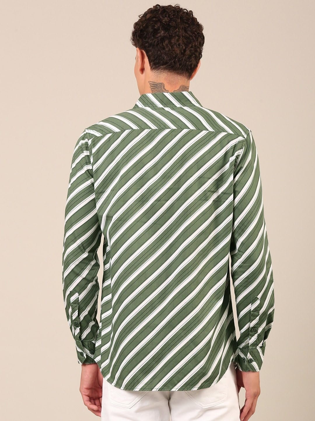 Men's Shirt | Regular Fit Cotton Fabric | Full Sleeve Shirt with Classic Collar | Stylish Formal, Office, Casual & Perfect for Everyday Use - Green (Size) - Image 5