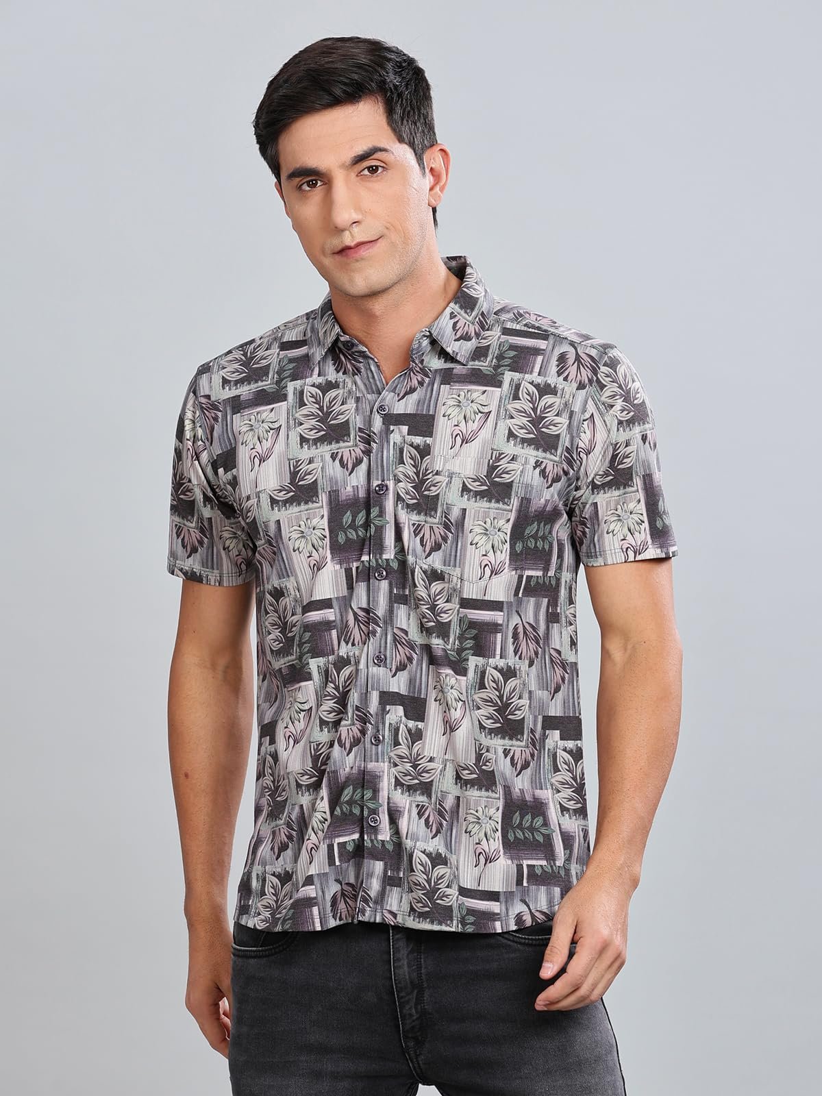 Trendy Regular Fit Printed Half Sleeve Shirt for Men Green5 Small - Image 7