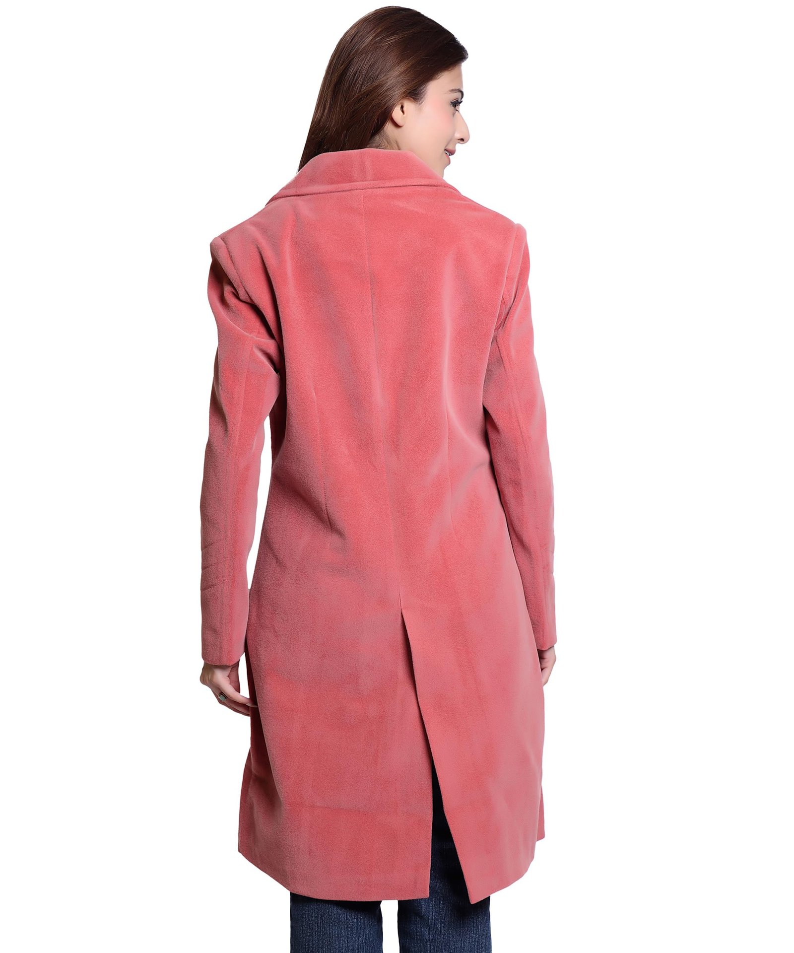 CUT Women's Long Overcoat | Elegant Slim Fit Winter Jacket | Formal Office Wear | Stylish Outerwear with Button Closure & Side Pockets for All Seasons - Image 5
