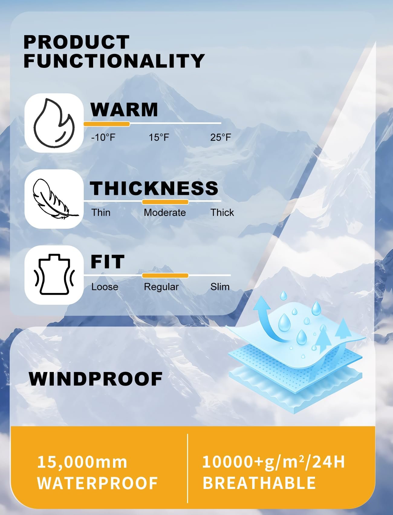 Women's Ski Jacket and Pants Waterproof Snowsuit Windproof Snowboard Jacket Coat Insulated, Color Spot Black, Small - Image 6