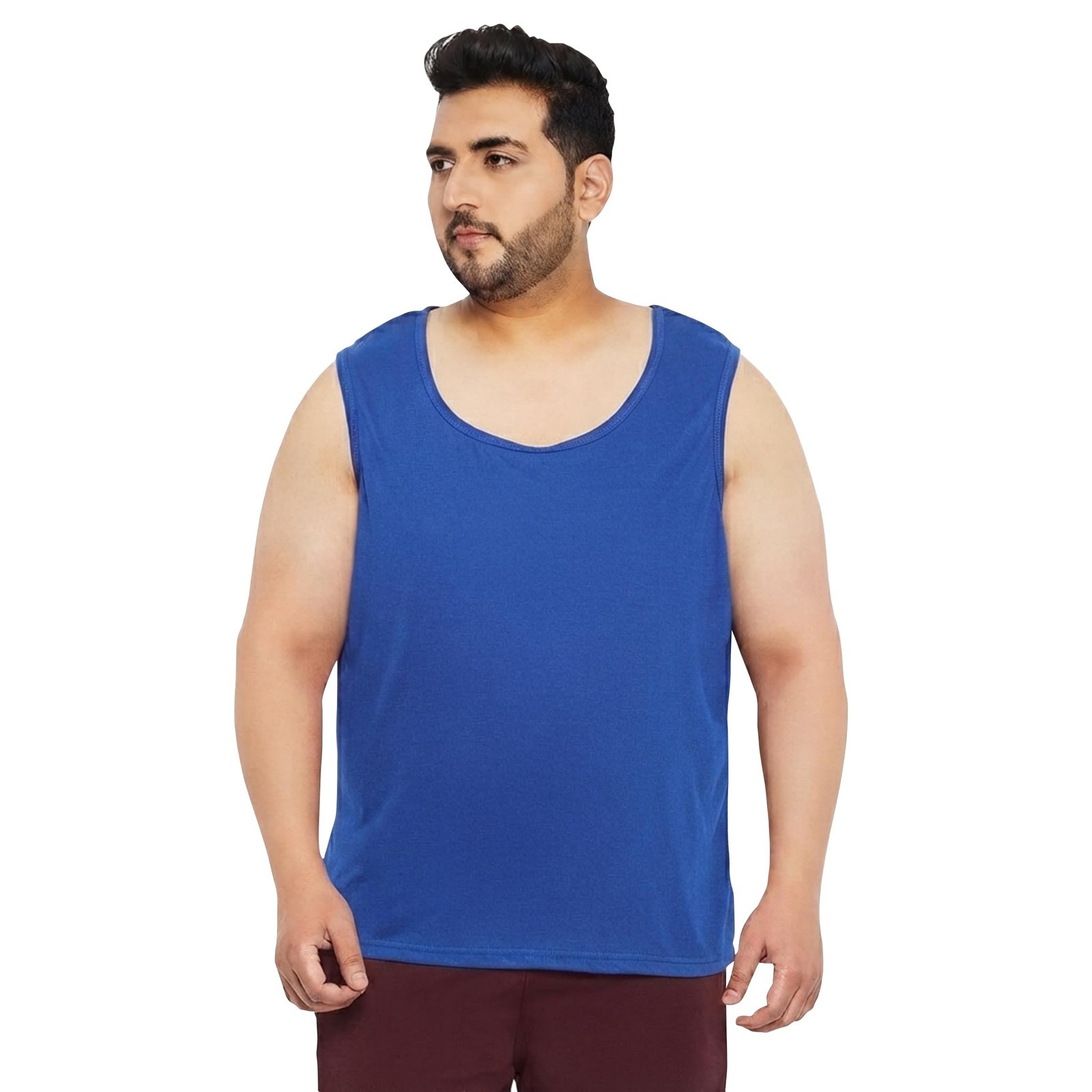 West Gate Clothing Cotton Printed Plus Size Vest for Men | Round Neck, Regular Fit, Sleeveless Plus Size | Men's Tank Top | 3XL, 4XL, 5XL | Perfect for Workouts Gym | Beige | Combo Pack of 2 - Image 3