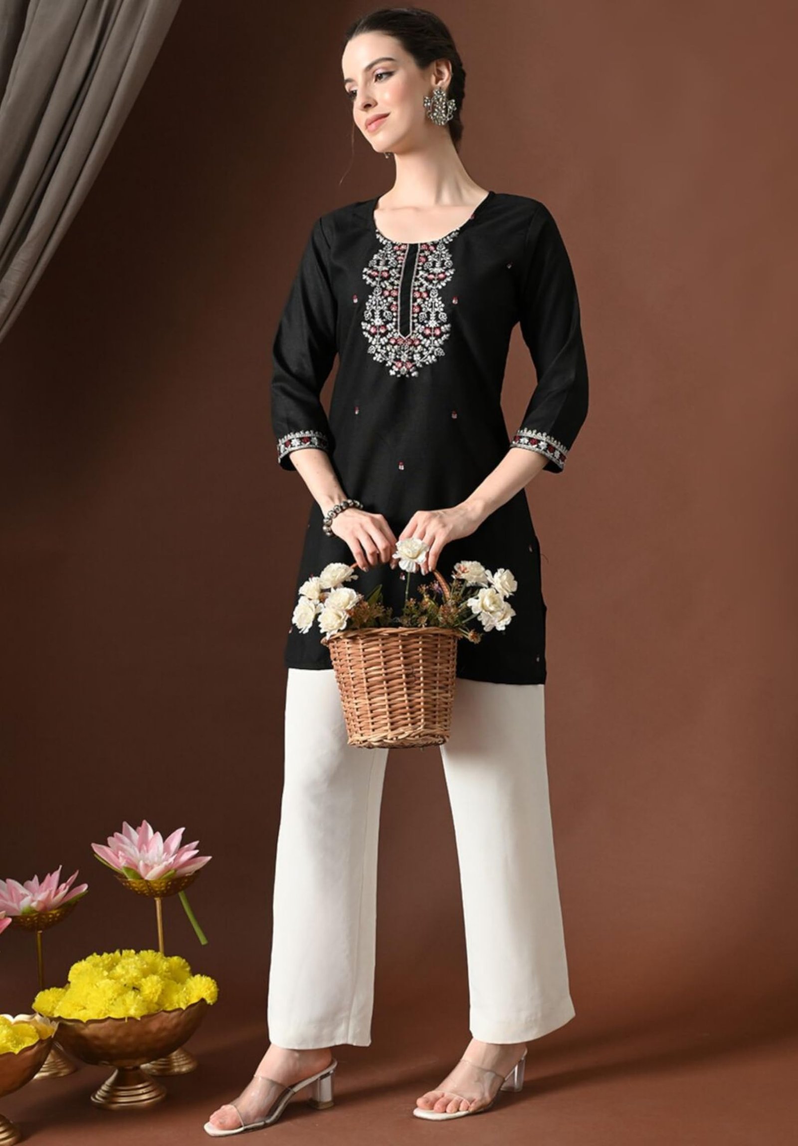Woman Straight Short kurta |Short Kurti for Women Latest(RYT829, XS) - Image 2