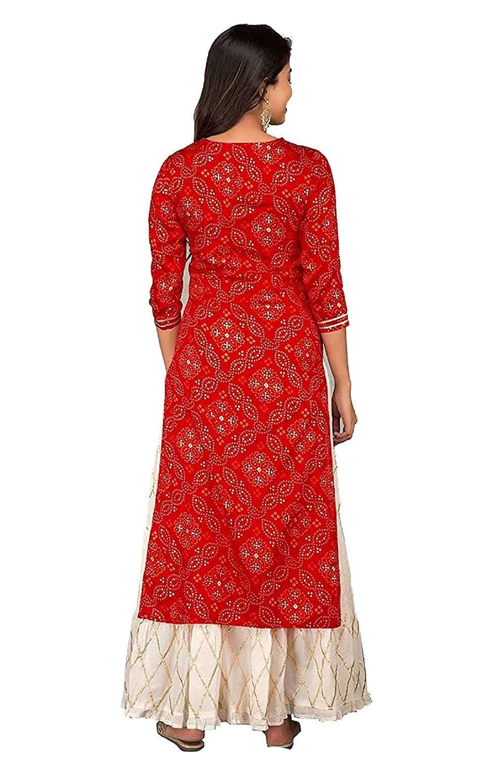 Generic Women Rayon Kurta Palazzos Set(KURTI-RD-XXL_Red_2XL) - Image 2