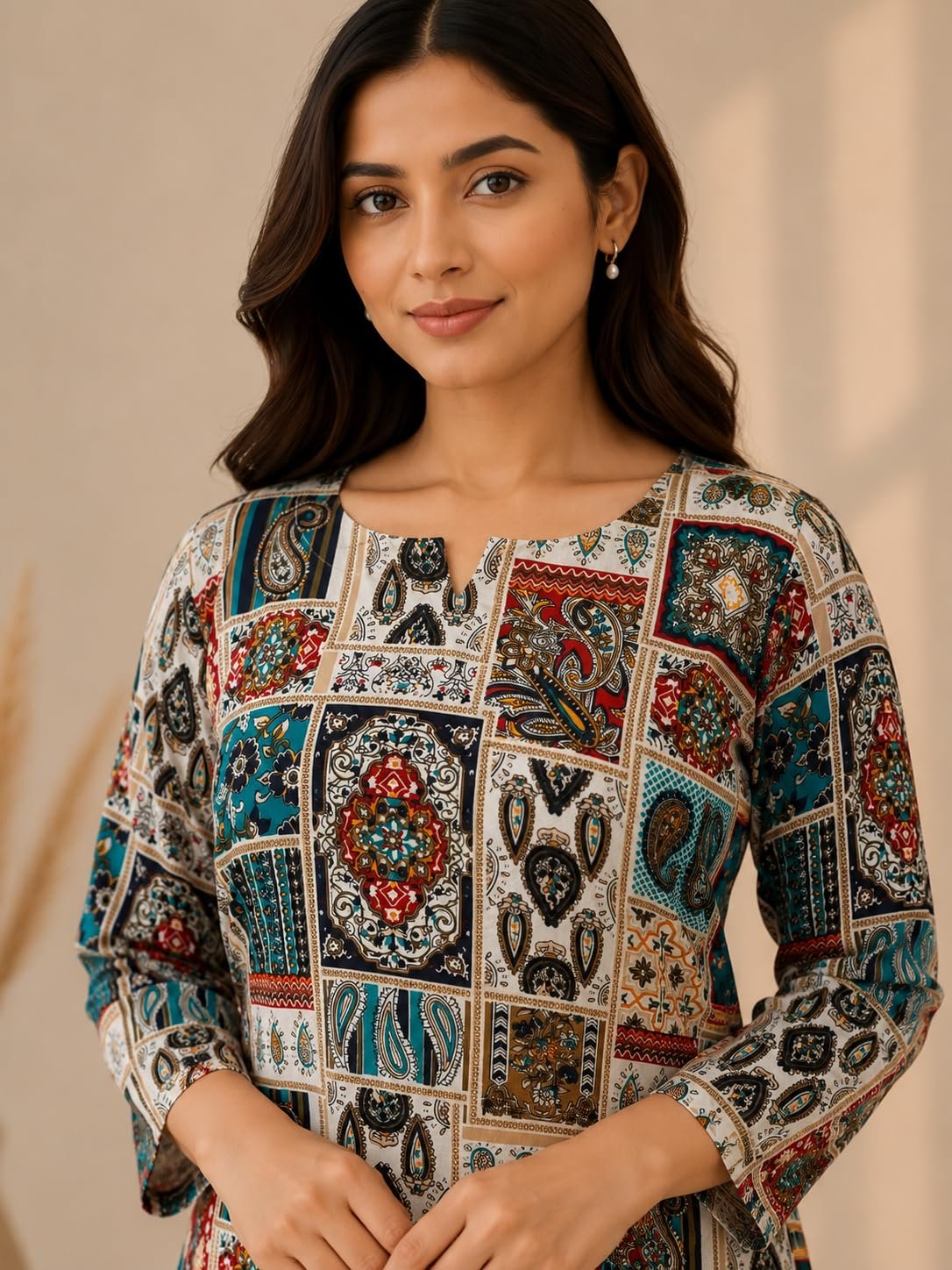 Women's Printed Long Kurti Combo Set of 2, Cotton Kurti Multicolour - Image 5